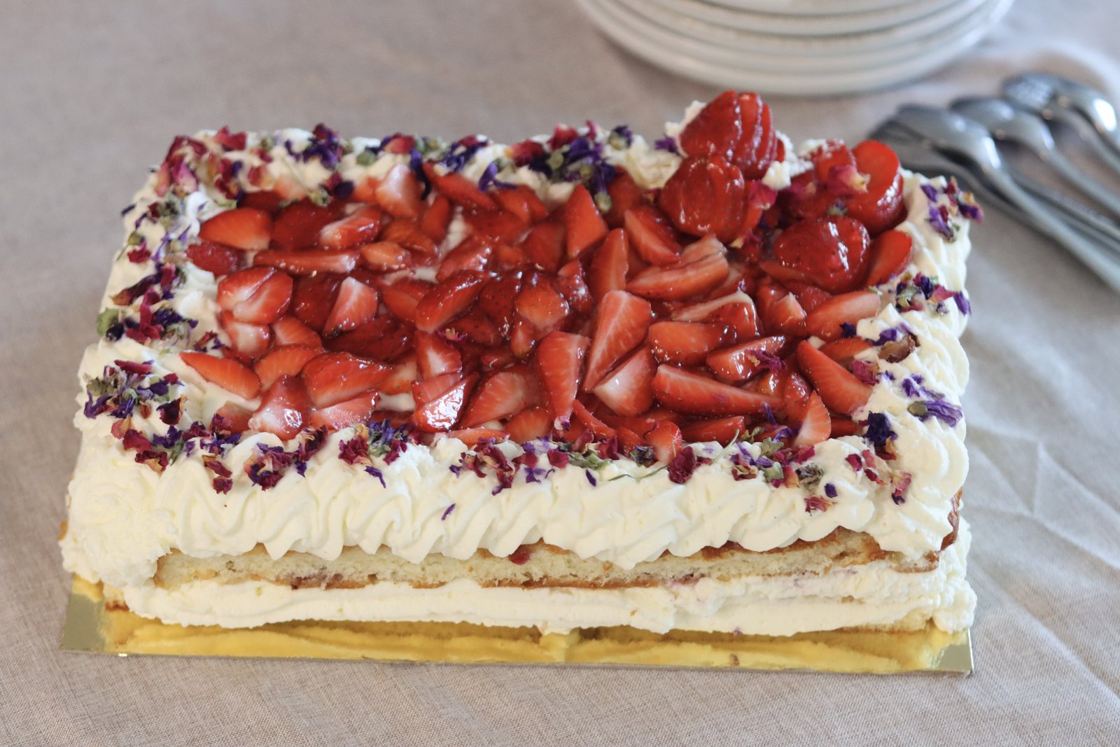 Strawberry celebration cake